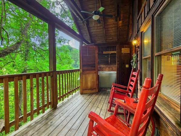 Private deck with Hot Tub access
