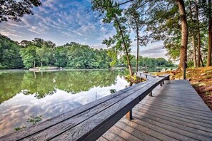 Stunning views!
Deck with built in benches that wraparound to do fishing & relax