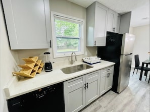 Fully stocked kitchen with all brand new appliances.