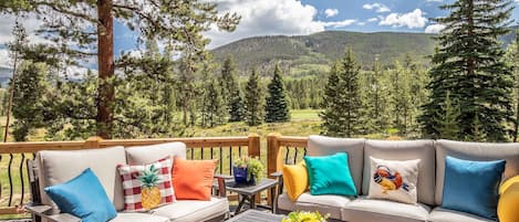 Backyard deck on golf course