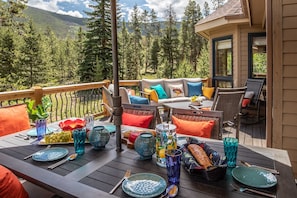 Backyard deck on golf course