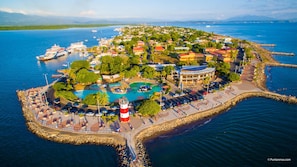West aerial view of Puntarenas, Puntarenas, Costa Rica