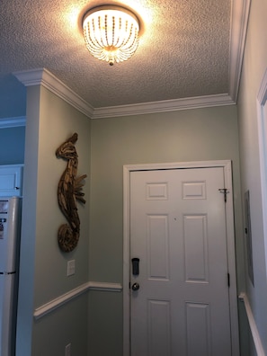 Foyer with beautiful New sea salt paint and The Seahorse! 