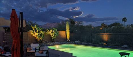 Pool at night (facing east)