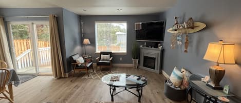 Living room with fireplace