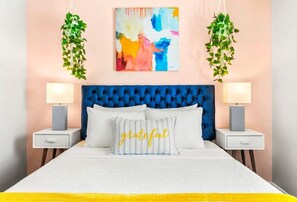 Queen bedroom with premium memory foam mattress