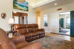 Open layout of living room and dining area