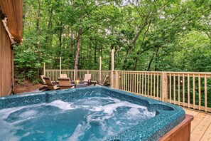 Soak in the hot tub or sit by the fire - up to you!