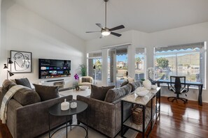 Modern Living Room Decor with Plenty of Seating!