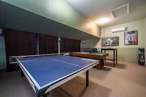 air conditioned games room showing ping pong