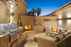 Private Front Patio w/BBQ & Fireplace