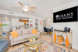 Cozy furniture and a Smart TV