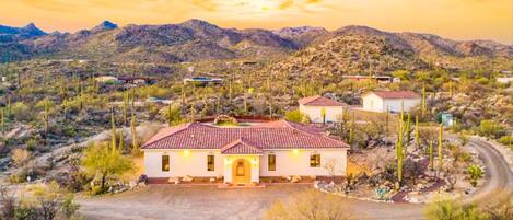 Majestic retreat on 5 acres in the middle of the Sonoran Desert.
