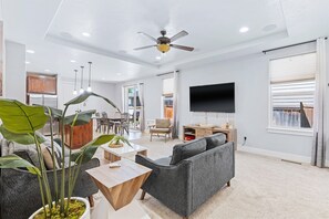 Open Concept Living Room, 65" Smart TV