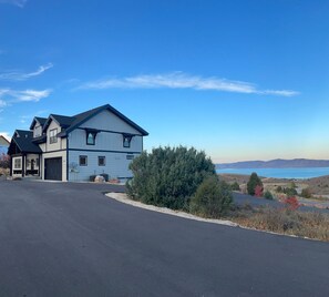 View driving to house