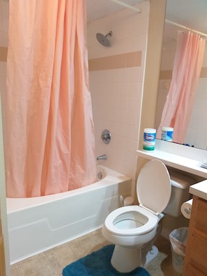 Bathroom with tub and shower