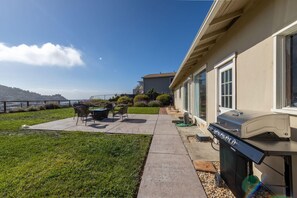 Terrace, Grill, chairs, table, ocean view