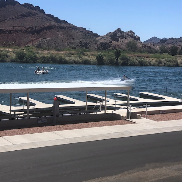 Public cabanas and docks for guest use