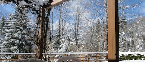 Table, Neige, Jour, Propriété, Ciel, Blanc, Nuage, Lumière, Arbre, Bois