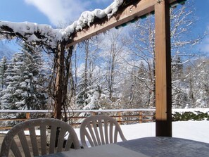 Snow, Property, Sky, Table, White, Cloud, Light, Tree, Plant, Wood