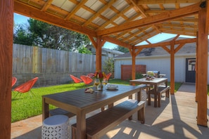 Seating for all to enjoy the shade of the gazebo.