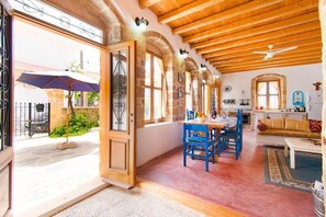 Dining area. the dining table  with access to the patio