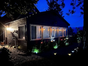 Solar lights add charm at night 