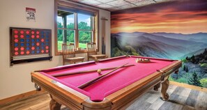 Enjoy a game of pool in our Smoky Mountains Cabin!