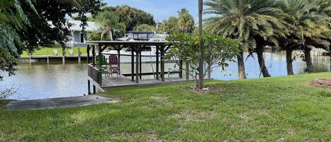 Boat ramp and dock with boat slip