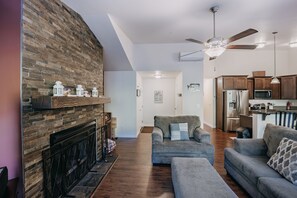 Indoors, Home Decor, Ceiling Fan, Furniture, Table