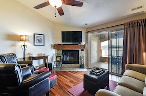Living room with fireplace
