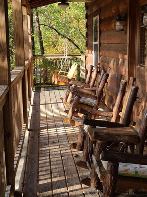 Main Level Deck with Rocking Chairs and Swing