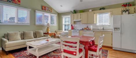 Sunshine filled living & dining area