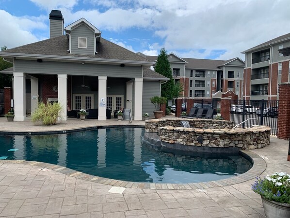 On site lagoon pool-great after a hot day on campus!