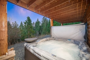 The adventure offers a hot tub