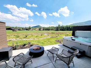 Backyard with breathtaking views on the golf course