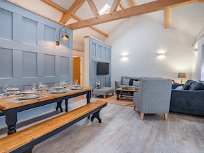 Open plan living space | Cowshed 2 - Cowshed Cottages at Travellers Rest Yard, Llanboidy