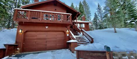 Snow around and Cozy Cabin