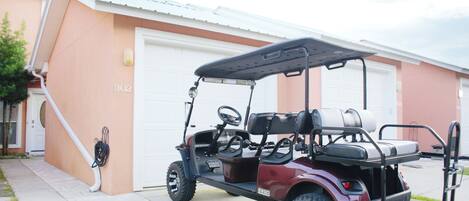 Garage access :  6 seats golf cart, 2 bikes, 2 paddle boards, Beach chairs,umbr