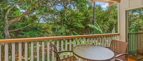 Waikomo Stream Villas #431 - Dining Lanai View - Parrish Kauai