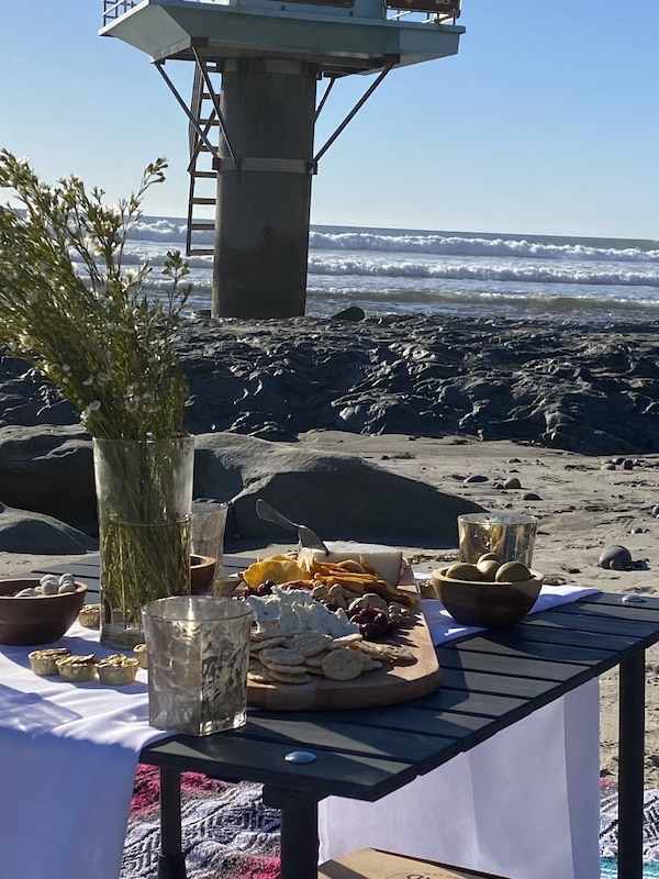 Charcuterie on the beach.