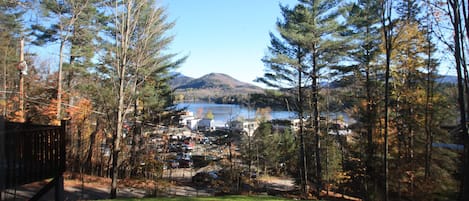 View from the master bedroom overlooking Mirror Lake and Main Street. 