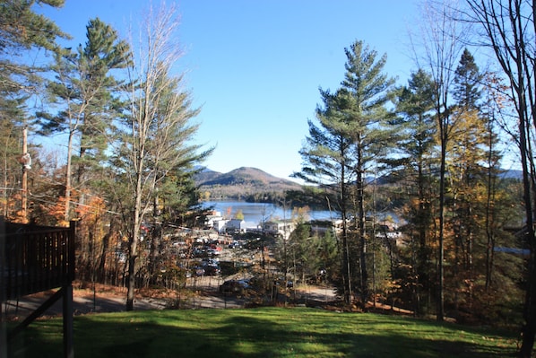 View from the master bedroom overlooking Mirror Lake and Main Street. 