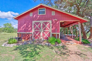 Side barn view of the cabin