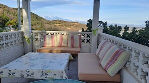 terrasse au lever du jour