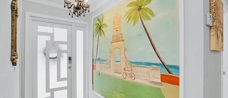 entrance：Palm Beach Worth Ave Clock Towerwall hand painting by local artiest