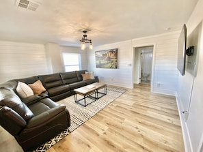 Living Room with 4 recliner sectional