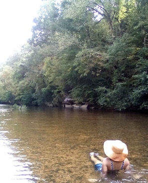 Swimming and Fishing at scenic Cane Creek, which runs through our property