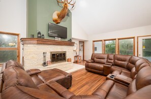 Living Room Wood Fireplace