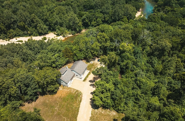 Aerial of Home and River